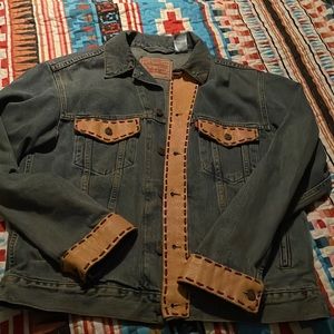Men’s custom Levi jacket with leather trim